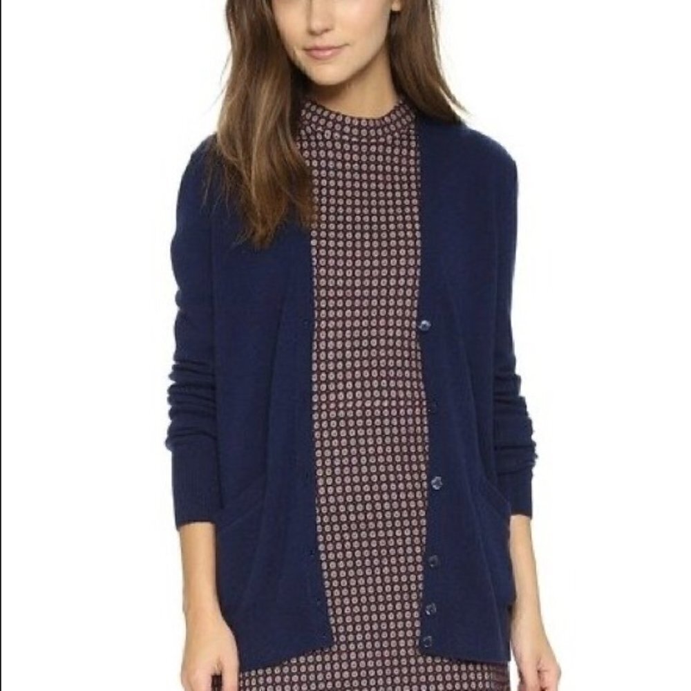 EQUIPMENT FEMME Blended Wool Cashmere  Oxford Blue Sweater